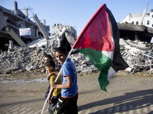 Gaza; Palestinian flag Augsut 29 2014