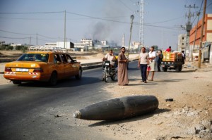 Gaza- unexploded Israeli bomb August 2 2014