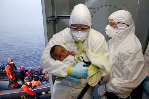 Infant immigrant in Med Sea (Sascha Jonack:German Armed Forces) May 16 2015