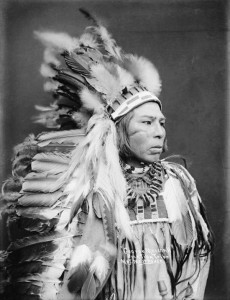 Indian chief--George Marshall. Umatilla. 1900. Photo by Lee Moorhouse.