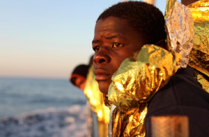 African refugee on Proactiva rescue boat ( REUTERS:Giorgos Moutafis) Feb 4 2017