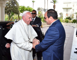 Pope Francis & General Abdel Fattah al-Sisi (Reuters from sisi handout) Apr 29 2017
