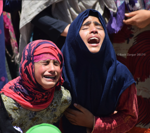 Grieving Kashmiri girls (Basit Zargar) June 23 2017