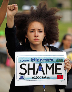 Shame on Minnesota protester (REUTERS:Eric Miller) June 20 2017