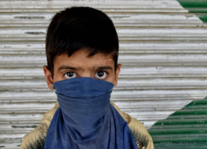 Masked boy protester (Bilal Ahmad) Aug 18 2017