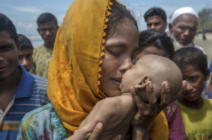 Hanida Begum with her drowned infant (AP Photo:Dar Yasin) Sept 15 2017