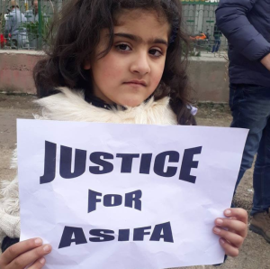 Kashmiri girl with placard Mar 9 2018