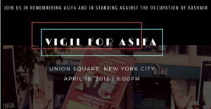 NYC vigil for Asifa Apr 17 2018