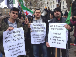 Syrian protesters in London (Independent) Sept 3 2018